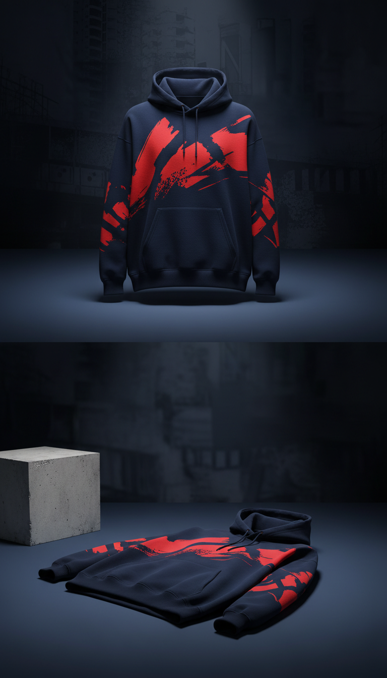 sudadera urbana algodón rojo intenso
