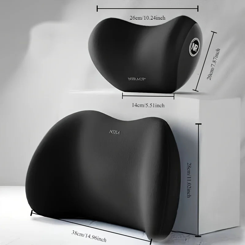Pack Ergonómico Viscoelástico | Reposacabezas + Soporte Lumbar Premium