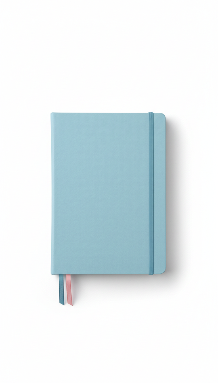 Cuaderno tapa dura celeste pastel